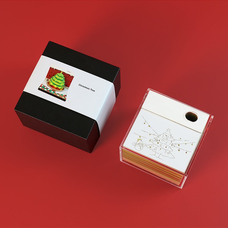 Christmas Tree 3D Memo Pad Innovative Paper Carving Art 3D