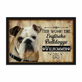 PR Print Royal Doormat Pets with Dog Picture English Bulldog - Gift Idea for Dog Lovers and Dog Owners - Size 60 x 40 cm