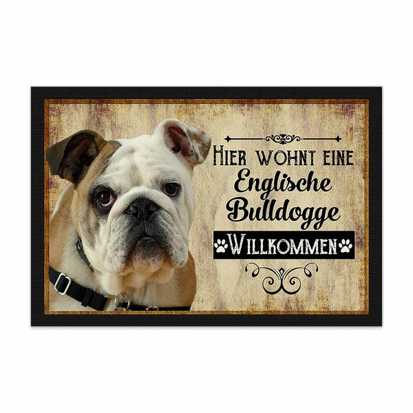 PR Print Royal Doormat Pets with Dog Picture English Bulldog