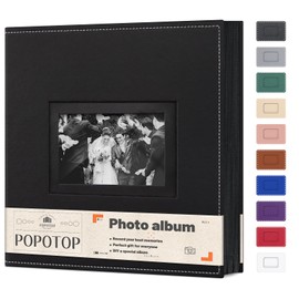 Popotop Photo Album 4x6 500 Pockets with Leather Hardcover Cover, Large Photo Album Binder Book with 50Pcs Pages for Family Travel Wedding Baby Gifts