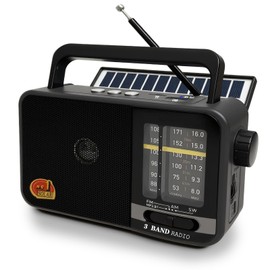 Portable Radio, Solar Radio with MP3 Music Player Bluetooth/USB/TF (Grey)