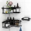 CCJH Black Shower Shelf Caddy Triangular Bathroom Organizer Storage Holder