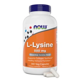 Now L Lysine 500 Mg 360 Vegetarian Capsules Essential Amino Acid Supplement