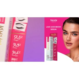 Suero de crecimiento de pestañas Toplash para cejas y pestas más largas, verduras y llenas 0,2 fl. oz.