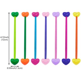 28Pcs Heart Ball Charm Hair Ties Colorful Ponytail Holders Twin Bead Hair Elastics Double Heart Bead Rubber Bands Bobble Ponytail Balls Hair Accessories for Girls