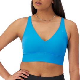 Champion - Brasier Deportivo para Mujer, Suave al Tacto, Absorbe la Humedad, con Tiras largas para Mujer, Nuevo Palatinado Azul, XL