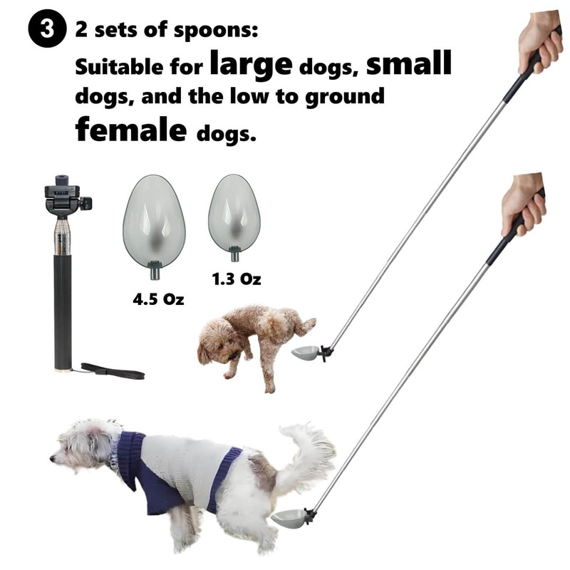 Dog Urine Sample Catcher，Telescopic Dog Pee Sample Collector，Pet Urine Stick