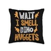 Dino Nuggets Enthusiast Dinosaur Chicken Delight Dino Nugs Throw Pillow