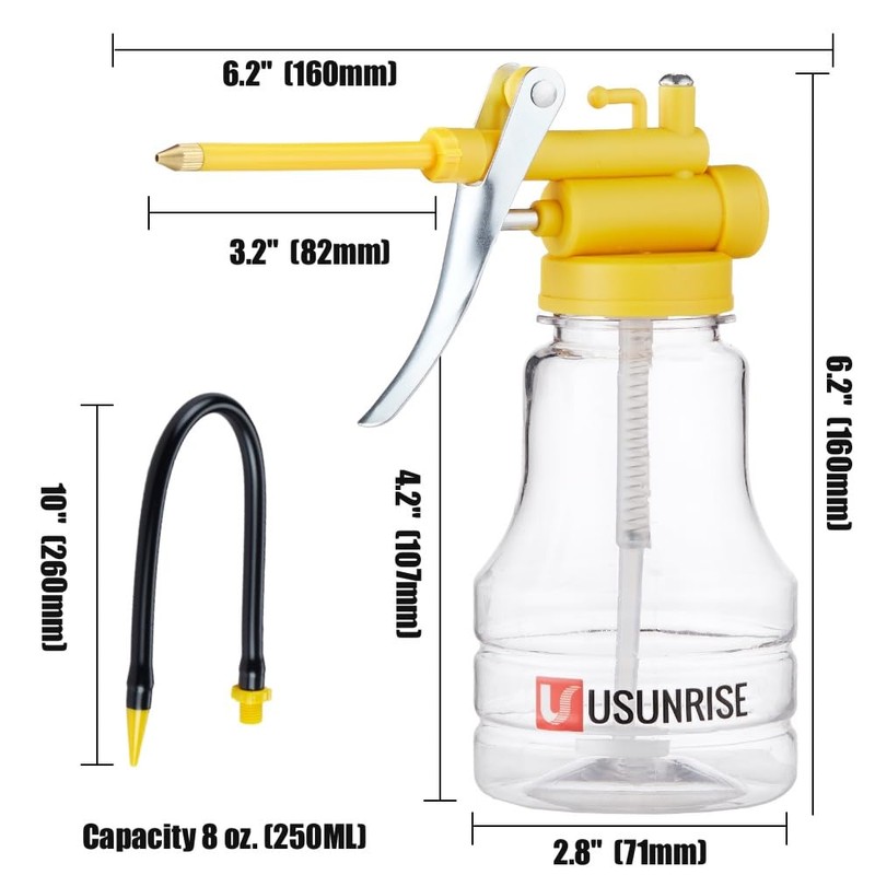 2 Sets Oil Can Transparent High Pressure Oiler Lubrication Oil
