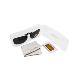PRESBY High Quality Polarized Sunglasses, Sun Clipper, Glasses Attached, Polarized Lenses, For Driving, Popular, Fishing, Clip-on Sunglasses, Hard Case, Glasses Cloth, Polarizing Tester Included