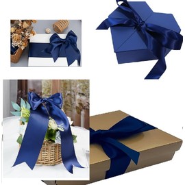 25 Meters of Satin Wedding Party Ribbon 15mm in Multiple Colours Pack Rolls (Navy Blue) for Sew, Gifts Wrap, Dress, Cars, Floral, Events, Party, Decoration Easter Christmas