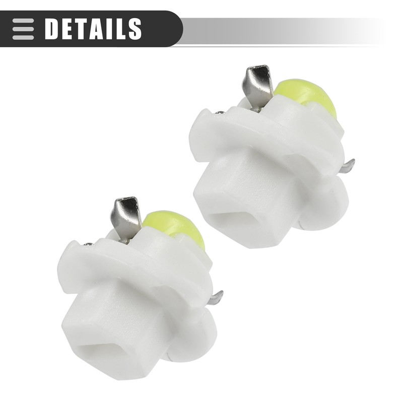 Motoforti Universal T5 B8.4D Car LED Dashboard Light,Plastic Metal,White,10pcs