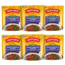 Tasty Bite Punjab Eggplant, 10 Ounce, Pack of 6, Ready to Eat, Microwavable Entree, Vegan, Sweet & Spicy (Packaging May Vary)