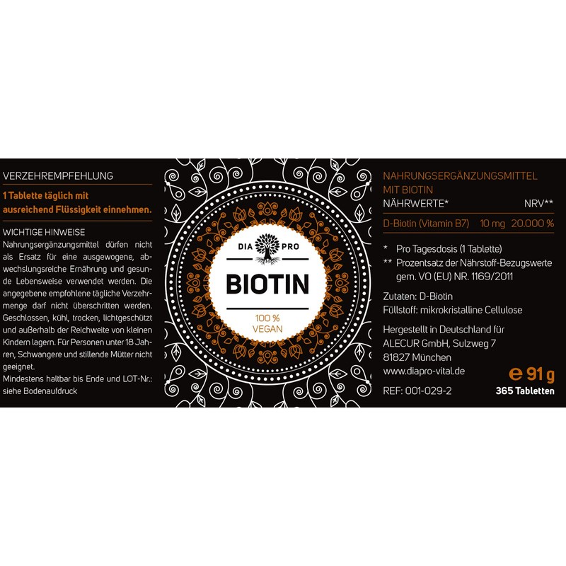 High-Dose Biotin Tablets Containing 10 mg Biotin per Tablet also
