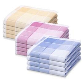 JEMIDI Cotton Handkerchiefs - Set of 12 - Fabric Handkerchiefs for Men - Reusable Handkerchiefs - Various Colours