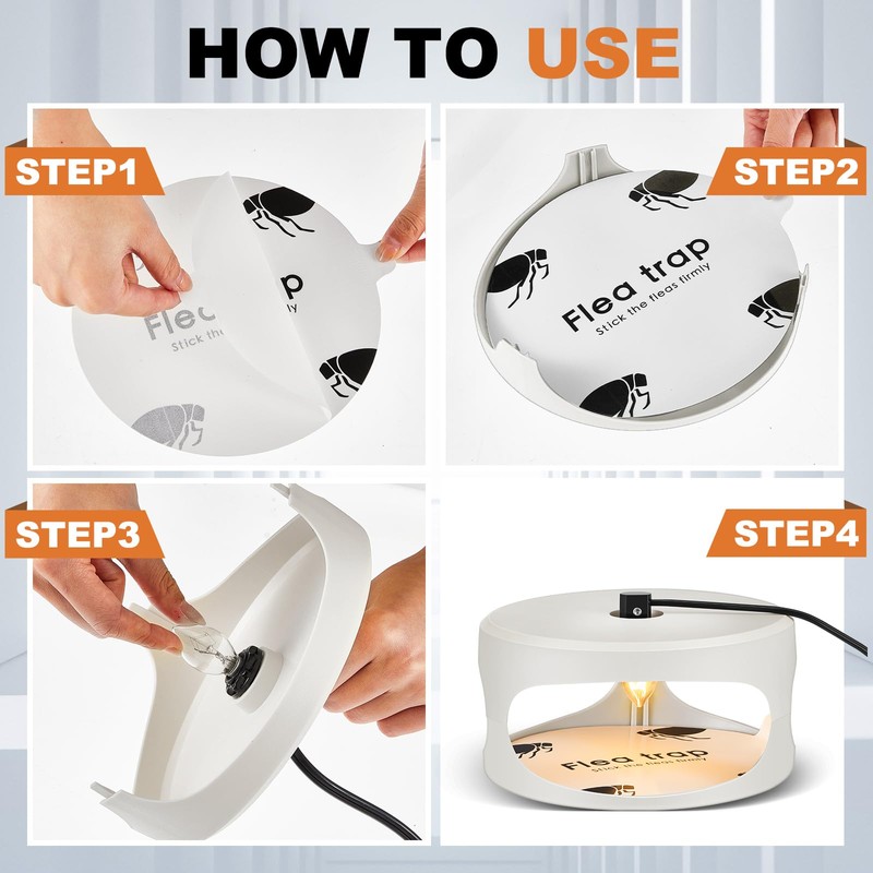 Qualirey 4 Pieces Flea Traps with 8 Sticky Disc 12