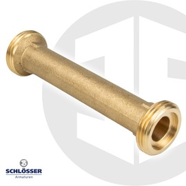 Schlösser JS fitting 1 inch (DN20) x 130 mm for water meter, heat meter, blank brass, 0080040400001