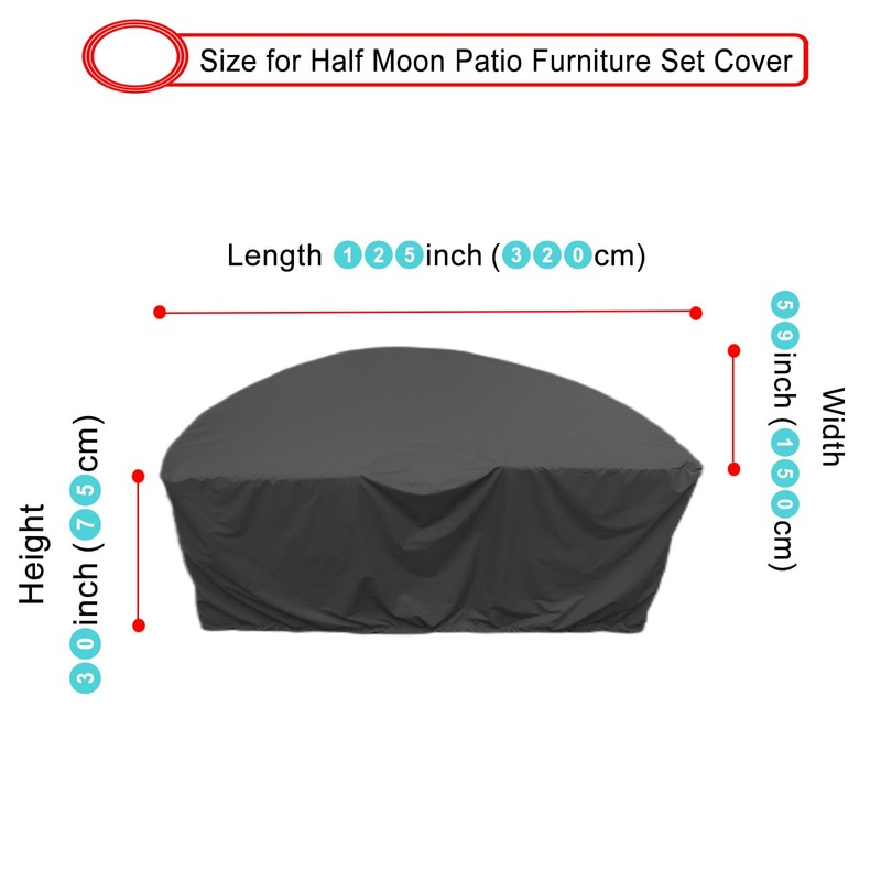 Half Moon Patio Furniture Set Covers, Half Moon Outdoor Sectional