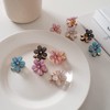 FAMEZA 12 Packs Crystal Flower Hair Clips Spring Floral Pearl