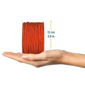 Halbach Seidenbänder Premium Cord (Dark Orange) | Width 4 mm Length 25 m | Made in Germany & Oeko-Tex Certified | Shiny Satin Cord Made of Acetate