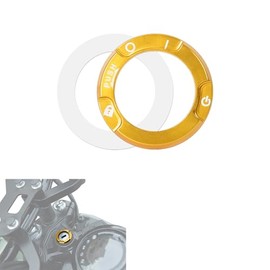 Motorcycle Ignition Lock Cover Aluminium Lock Protector - Compatible with Monkey125, CT125, CB125R, CB250R, GB350/S and Other Honda Models (Yellow)