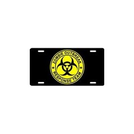 Black - Yellow Zombie Outbreak Response Team Decal License Plate