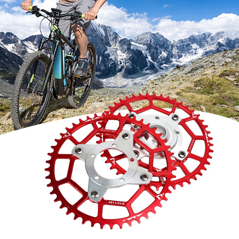 2pcs 104BCD Chainring Adapter Tooth Plate Aluminum Alloy 46T Mid