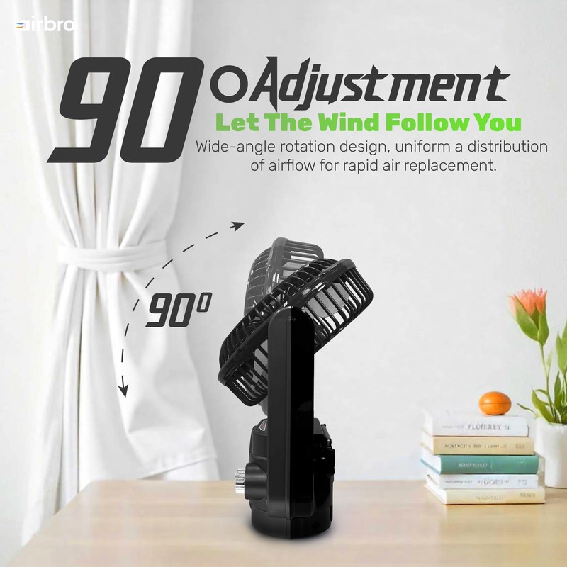 Airbro Rechargeable Camping Fan with Bluetooth Speaker & Radio –