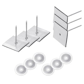 PATIKIL 30mm Self Stick Insulation Pins, 50Sets Washers Aluminum Insulation Hangers Cap Round Washers for Foam Board Wall Floor Ceiling