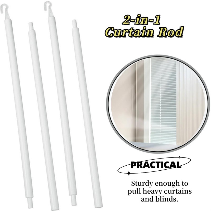 Detachable Blind Rods Blind Wands Replacement with Hook 24 Inches