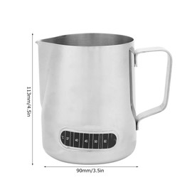 Oumefar Milk Frothing Pitchers with Integrated Thermometer, 600ml Stainless Steel Coffee Frothing Pitcher Creamer Temperature Espresso Steaming Pitcher Tool for Making Coffee Cappuccino Latte Art