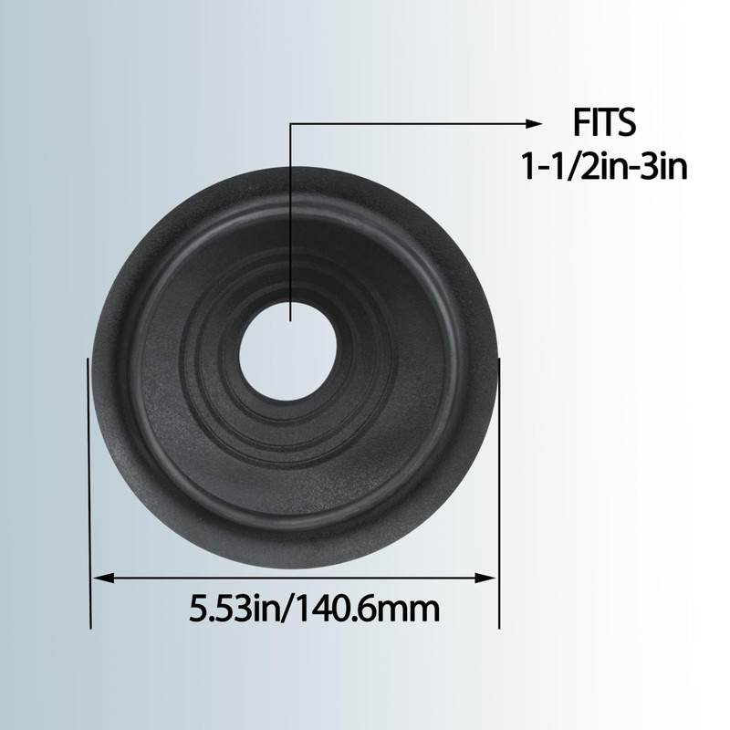 14136 Rain Collar 1.5"-3" for No-Calk Roof Flashings,Black(Set of 4)