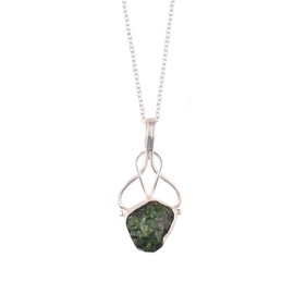 Manilata Natural Raw Russian Chrome Diopside Pendant Necklace, Gemstone, Healing Crystals, Birthday, Gift for Her, Gemstone Jewelry 18 inch AAA+ Quality (chrome-diopside 2)