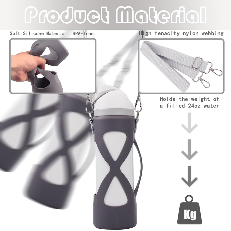 Silicone Boot with Handle for Owala Freesip Water Bottle 24