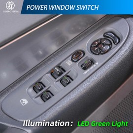 Sorghum Power Window Switch Driver Side - Master Window Switch and Bezel for 02-09 Dodge Ram 1500/2500/3500 01-03 Durango 01-04 Dakota 05-09 Sprinter 2500/3500 Replace# 68171680AA 56049805AB