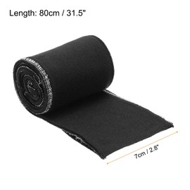 Rebower 7cm x 80m Elastic Cuffs for Sewing Knitted Ribbed Cotton Fabric Sleeves Waistband Ribbed Trim, [for Cloth, DIY Craft] - Black/ 2pcs