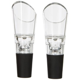 Cilio 205091 Wine Pourer, Stainless Steel, 8 x 4 x 9.5 cm Black