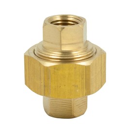 Vis Brass Hex Union,1/4" NPT Female x1/4" NPT Female Pipe Fitting, 3250 Straight Connector (3250BB,1pcs)
