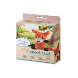 folia 23907 Mini Crochet Set Fox Complete Set for Creating a Cute Fox Crochet by Yourself, Approx. 8 - 9 cm, for Children from 8 Years and Adults, as a Gift