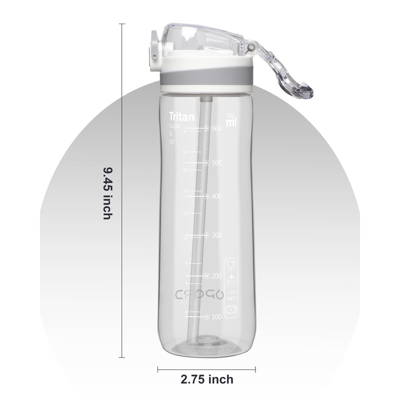 Opard 700 ml/1000 ml Water Bottle with Straw Cap, Dishwasher