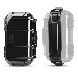 Evergreen 56 ToughBox - EDC Dry Box Protective Case USA Made for Organization of Cameras, Phones, Camping, Fishing, Hiking, Water Sports (Black + Micro Clip)