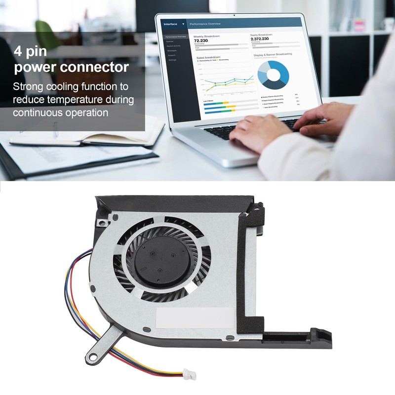 Laptop Cooling Fan 4 Pin Replacement Cooling Fan for ASUS