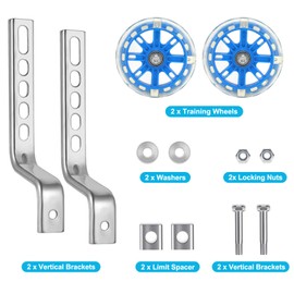 Herbst Bicycle Stabilisers Children's Bike, 1 Pair Universal Stabilisers Adjustable Auxiliary Wheels, Bike Training Wheels for 12 14 16 18 20 Inch Children's Bicycle (Blue)