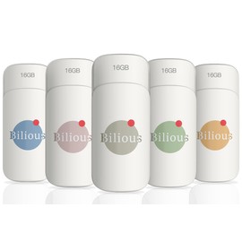 Bilious Thumb Drive 5 Pack, Glide USB Flash Drive Portable Memory Stick Mix Color U Disk, Waterproof Jump Pen Drive for PC Laptop Computer Storage and Backup (16G)