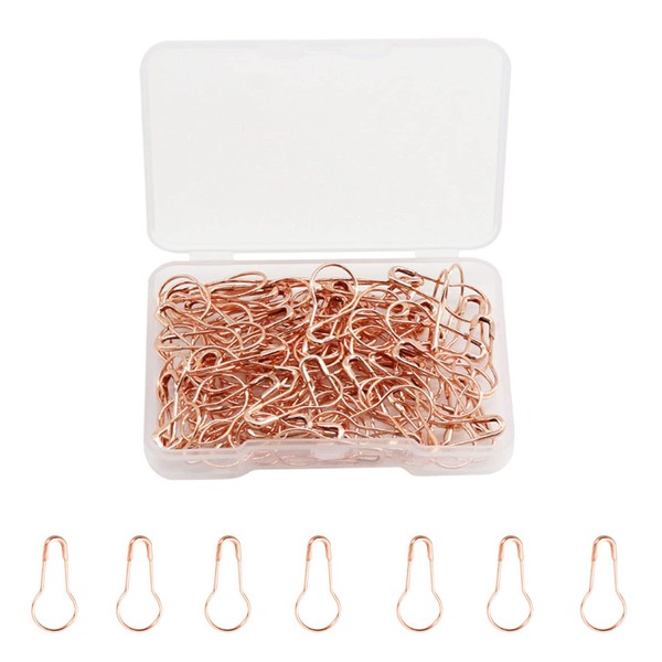 Safety Pins Rose Gold Small Bulb Safety Pins 22mm/0.87inch Gourd Safety Pins Calabash Pins for Knitting Stitch Markers Clothes Tag Sewing Craft DIY Accessories 120 Pcs Mini Safety Pins