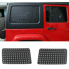 alxiang Rear Door Triangle Glass Panel Cover Trim Jk 4Door Accessories for Jeep for Wrangler 2007-201 Black RT-TCZ20211562