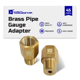 Cosmostar 1/8 BSPT Male to 1/8-27 NPT Female Gauge Adapter – 2-Pack (OPN0202B)