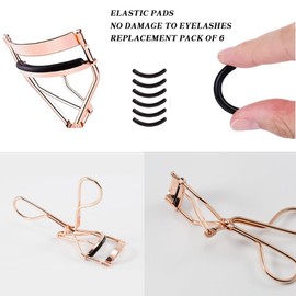 QISANKEE Eyelash Curler with Comb, Lash Curler Classic Eye Lash Curler Professional Eyelashes Curler with Eyelash brush, Makeup Tool Kit Eye Curler with Pads for Women and Girls,Rose Gold