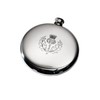 Wentworth Pewter -Thistle Stamp Polished Round Pewter Sporran Flask, 4oz