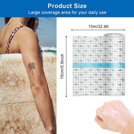 Wasserdicht Transparent Bandage 15cm x 10m Second Skin Tattoo Folie Heilung, Porosität Zuschneidbar und Erweichen Tattoo Pflaster Wasserdicht Latexfrei für Tattoo Aftercare, Duschen und Sport